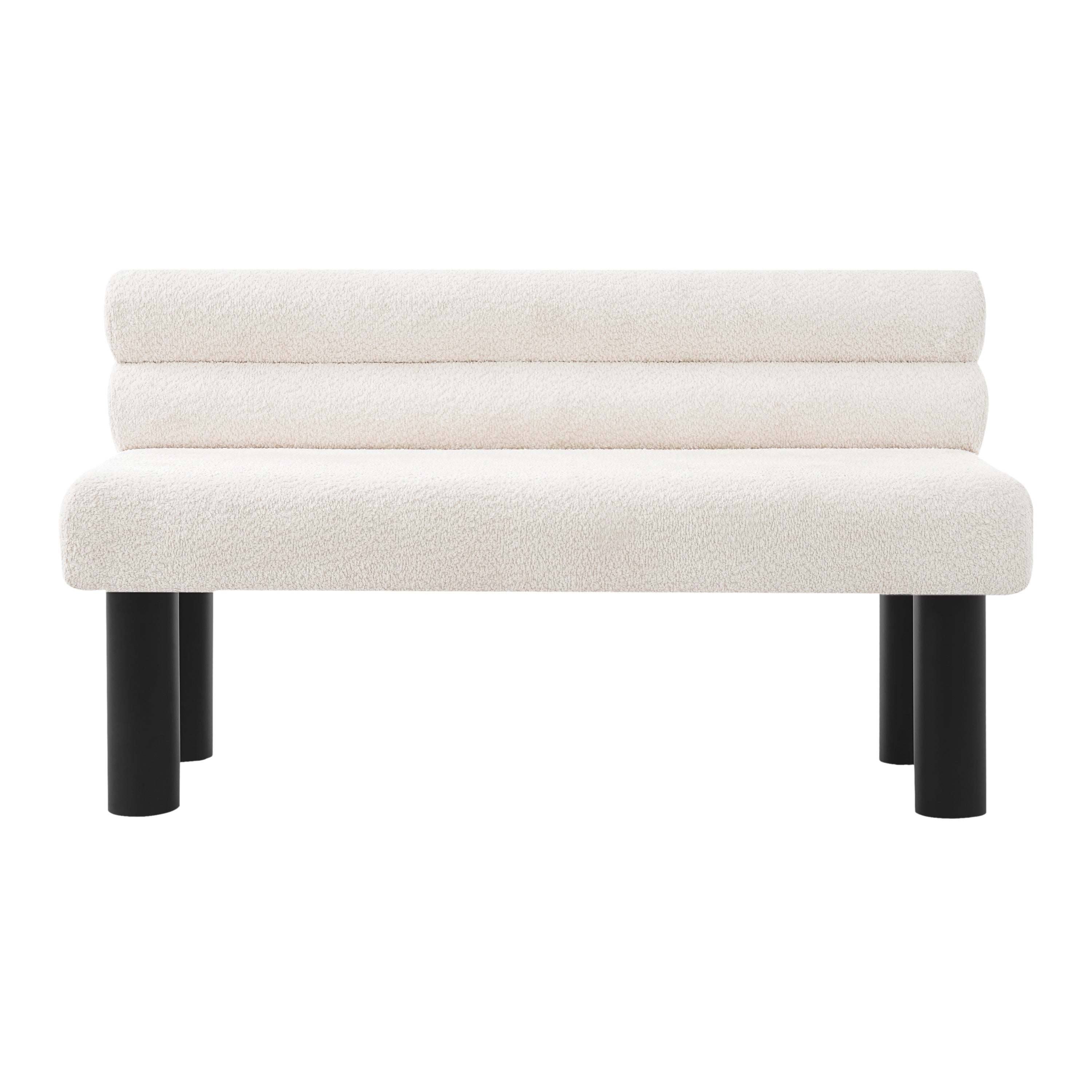 Upholstered Dining Bench, End of Bed, Entryway Bench, Ottoman for Dining Room, Bedroom, Living Room, Rubber Wood Leg 300 LBS Support, Beige - Grand Goldman Shop
