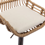 COOLMORE Modern Swivel Bar Stools Set of 2 with Adjustable Counter Height and Footrest in Beige Linen - Grand Goldman Shop