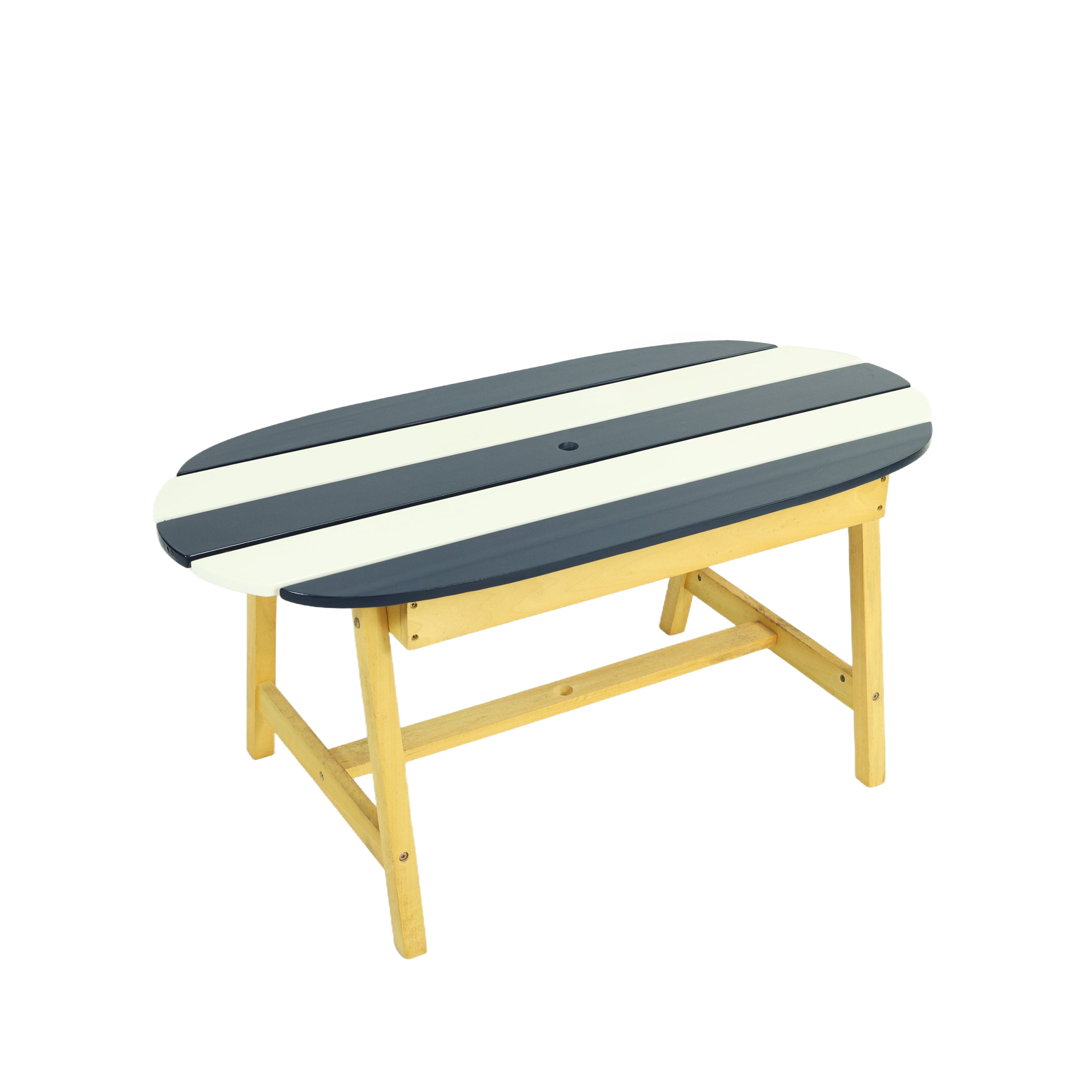 Naturally Playful Kids Picnic Table with Umbrella, Indoor/Outdoor Fun, Dark Blue Poplar Wood | Premium Home Decor - Grand Gol
