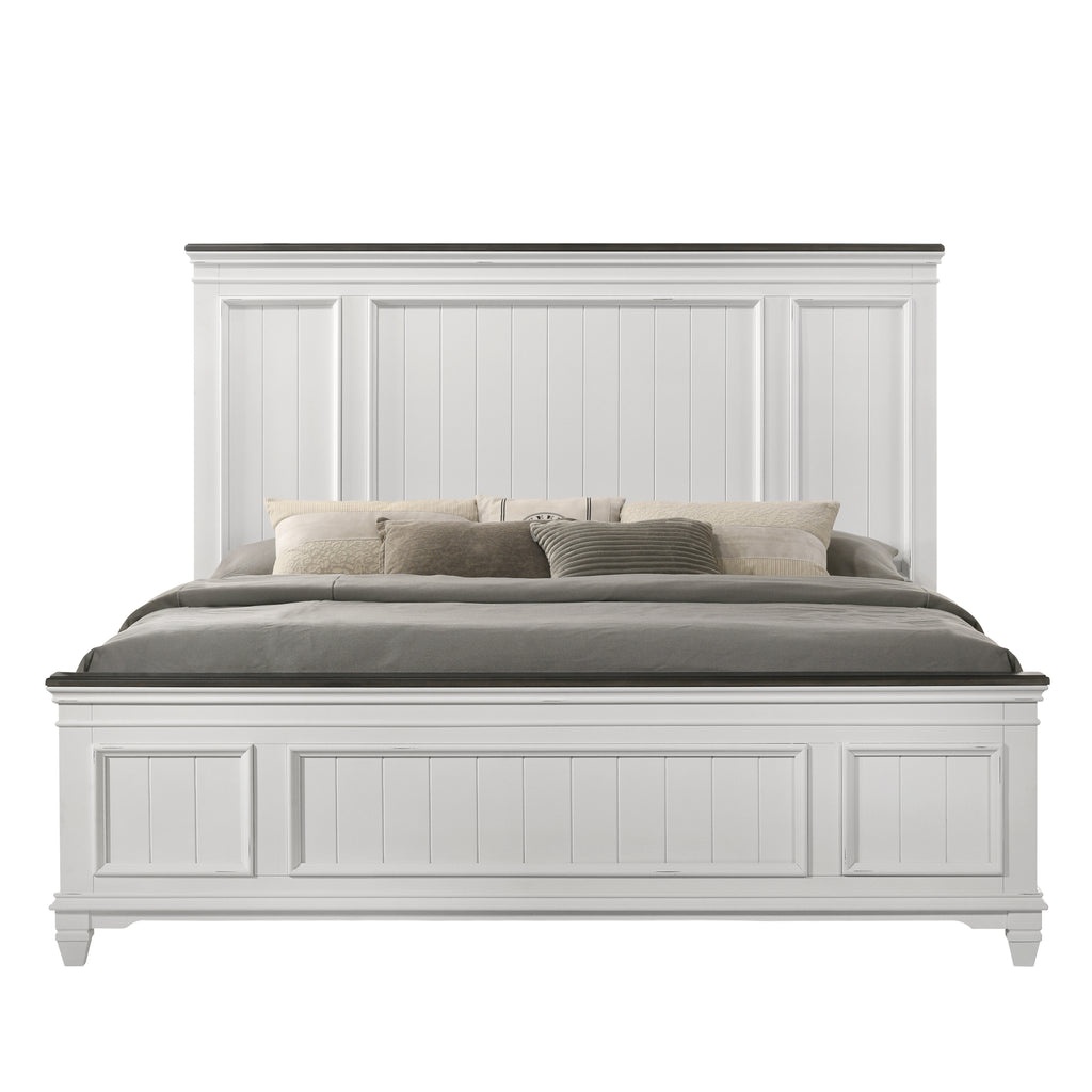 Clelane Wood Bedroom Set with Shiplap Panel Queen Bed, Dresser, Mirror, and Nightstand - Grand Goldman Shop