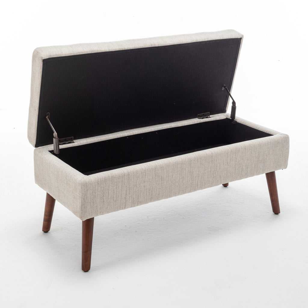 Storage Bench with Storage Bench for Bedroom End of Bed Bench Foot of Bed Bench Entryway Bench Storage Ottoman Bench 43.7' W x 18.1' D Off White Bench - Grand Goldman Shop