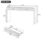 TREXM Unique Retro Silhouette Console Table with Open Style, Two Top Drawers for Entrance, Dinning Room, Living Room (Natural Wood Wash) - Grand Goldman Shop