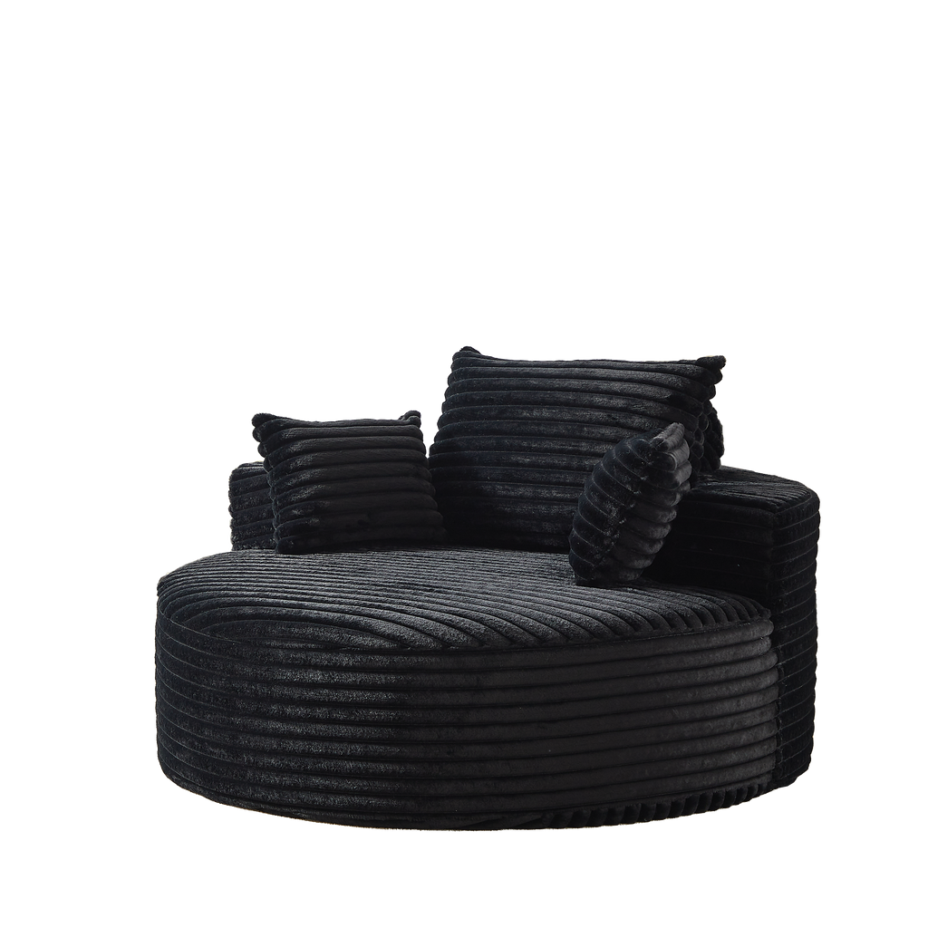 55'L Corduroy Sponge single sofa,No Assembly Required,Fluffy Modern Sleeper Chair for Living room, Bedroom, Lounge and Projection Room(Not a swivel chair.) - Grand Goldman Shop