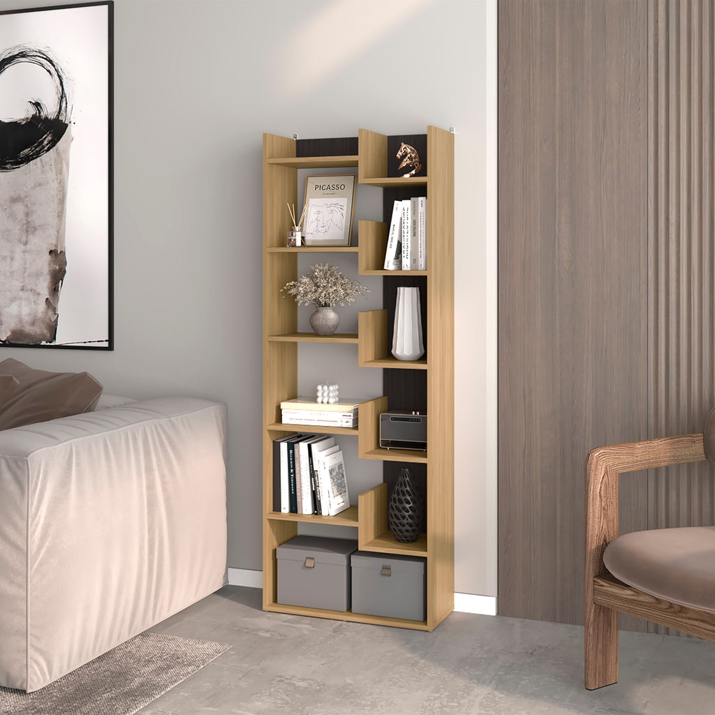 FM FURNITURE Perry Bookcase in Melamine with Open Storage | Premium Home Decor - Grand Goldman