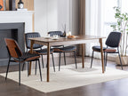 A&A Furniture, Dining Chairs Set of 2 Mid Century Modern Retro Faux Leather Chair with Walnut Bentwood Back Upholstered Seat Metal Legs Adjustable Foot for Kitchen Dining Room Chairs(Black PU) - Grand Goldman Shop