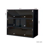 Black Glass Door Shoe Box Shoe Storage Cabinet  With RGB Led Light - Grand Goldman Shop