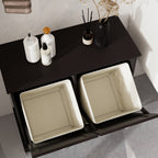 Two-Compartment Tilt-Out Laundry Sorter Cabinet-Black - Grand Goldman Shop