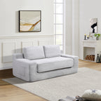 Corduroy Cloud Double Sofa, 2-in-1 Convertible Sofa Bed, Comfortable Boneless Double Sofa, Suitable for Living Room, Apartment, Small Space Grey - Grand Goldman Shop