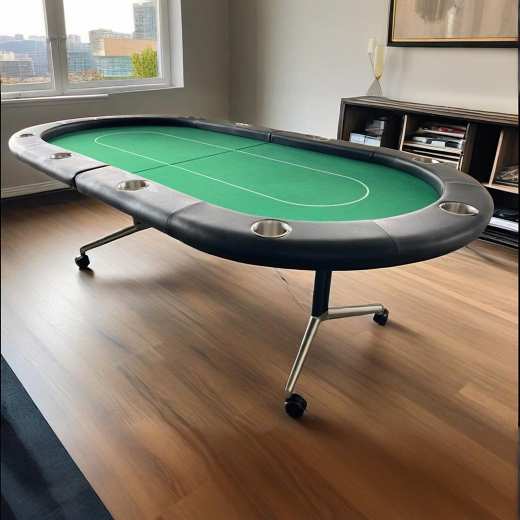INO Design 94' Fodable Poker Table for 10 players, Green - Grand Goldman