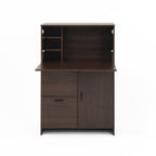Desk Cabinet, with Storage Drawer & Shelves, Fold-up Desktop, Ideal for Home, Office, Kitchen storage organizer, Dormitory, Small Spaces W31.49'xD13.78'xH47.2' - Grand Goldman Shop