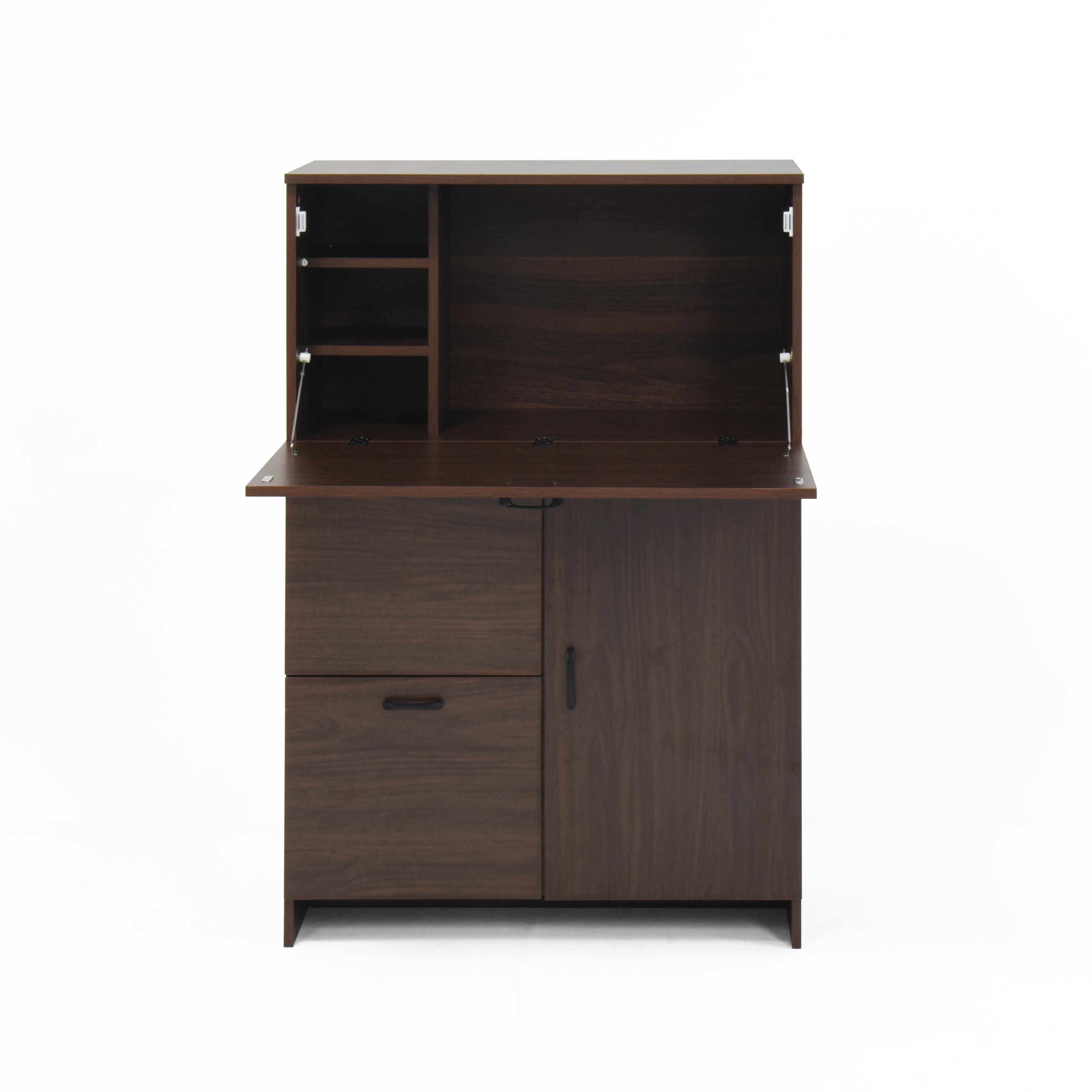Desk Cabinet, with Storage Drawer & Shelves, Fold-up Desktop, Ideal for Home, Office, Kitchen storage organizer, Dormitory, Small Spaces W31.49'xD13.78'xH47.2' - Grand Goldman Shop