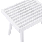 Larwich Solid Wood Slatted Bench, 19-Inch Long, White - Grand Goldman Shop