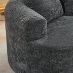 Curved Loveseat, Small Chenille Sofa with 3 Pillows, Deep Seat Couch for Apartment, Living Room, No Assembly Needed - Grand Goldman Shop