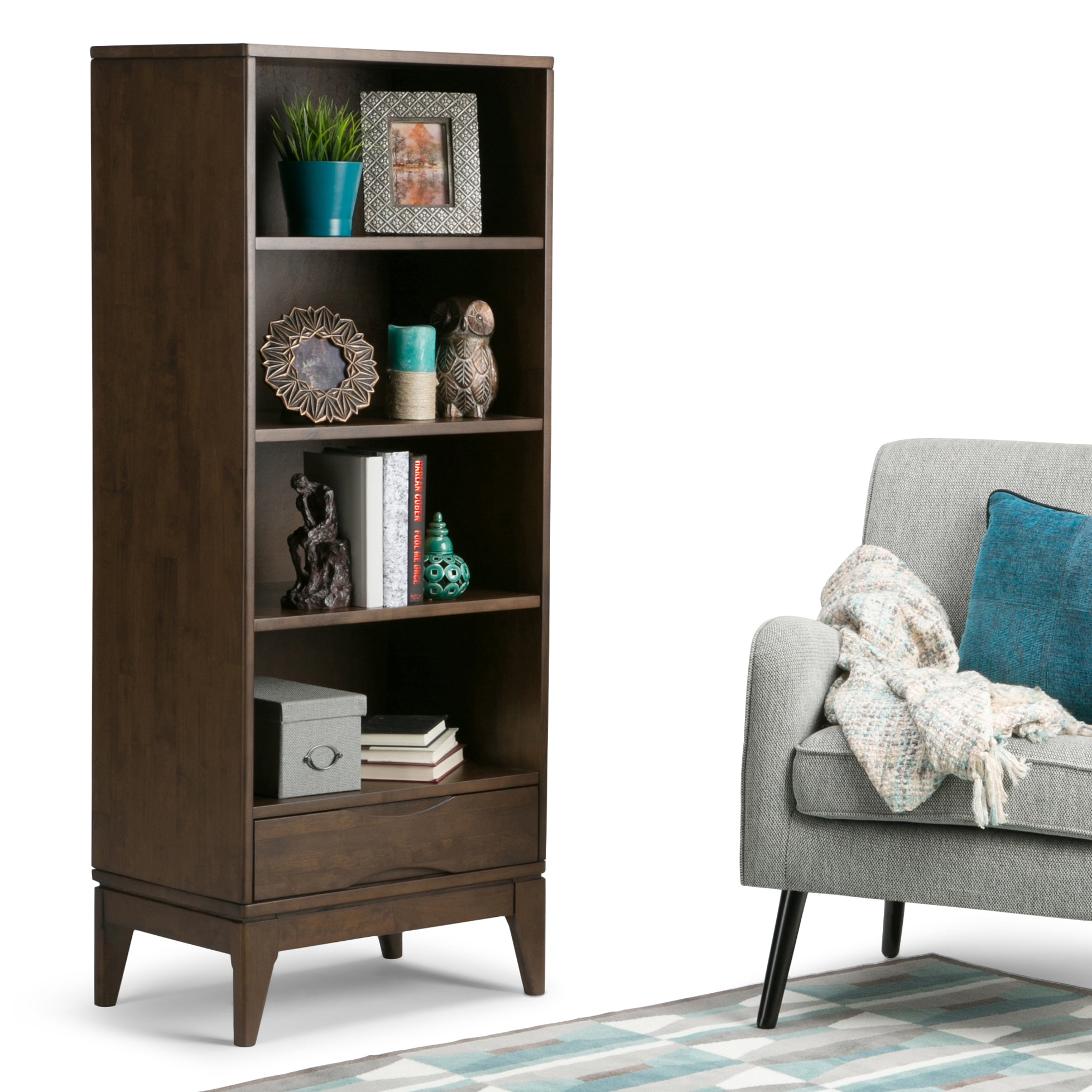 Harper Bookcase with Storage - Grand Goldman