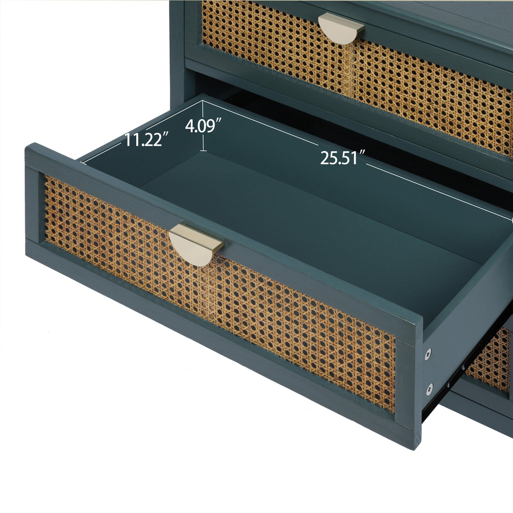 3 Drawer Cabinet, Natural rattan, American Furniture, Suitable for bedroom, living room, study - Grand Goldman Shop