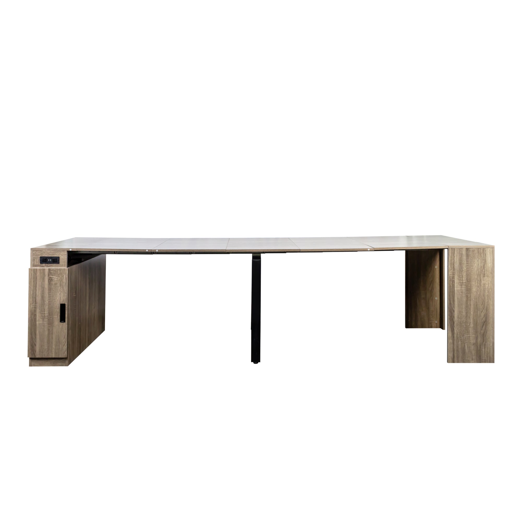 Modern Multifunctional Extendable Dining Table with Outlet, Space Saving Expanding Table with Storage for Party, Weddings, Meetings, Celebrations - Grand Goldman Shop