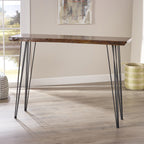 Modern Industrial Breakfast Bar Table, Metal Hairpin Legs & Wood Veneer Top, Compact 58.00 inches(Length)×18.25 inchesWidth×42.00Height - Grand Goldman Shop