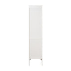 Tall Narrow Tower Freestanding Cabinet with 2 Shutter Doors 5 Tier Shelves for Bathroom, Kitchen ,Living Room ,Storage Cabinet,White - Grand Goldman Shop
