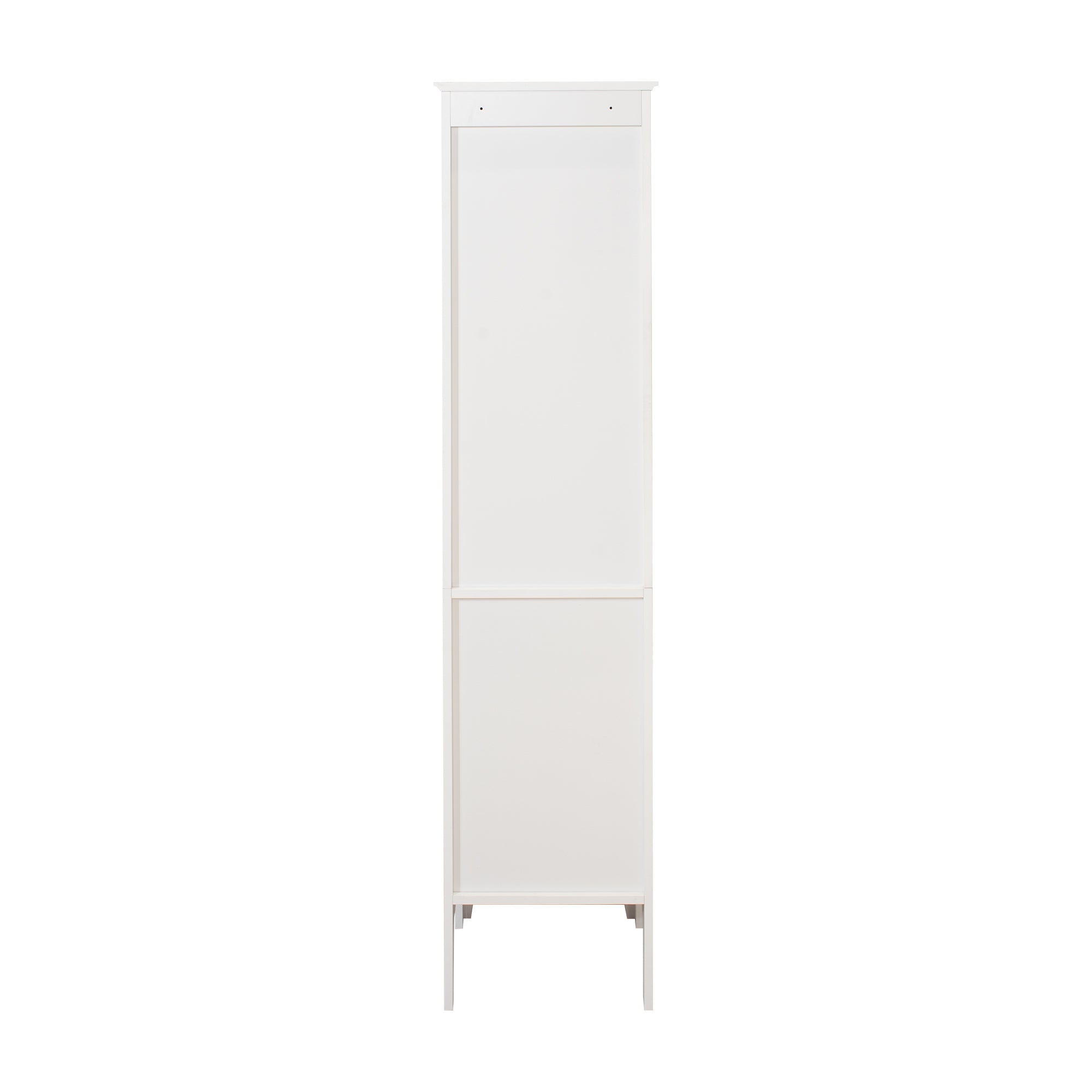 Tall Narrow Tower Freestanding Cabinet with 2 Shutter Doors 5 Tier Shelves for Bathroom, Kitchen ,Living Room ,Storage Cabinet,White - Grand Goldman Shop