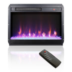 23 inch electric fireplace insert, ultra thin heater with crystal  & realistic flame, remote control with timer, overheating protection,with sidelight - Grand Goldman Shop