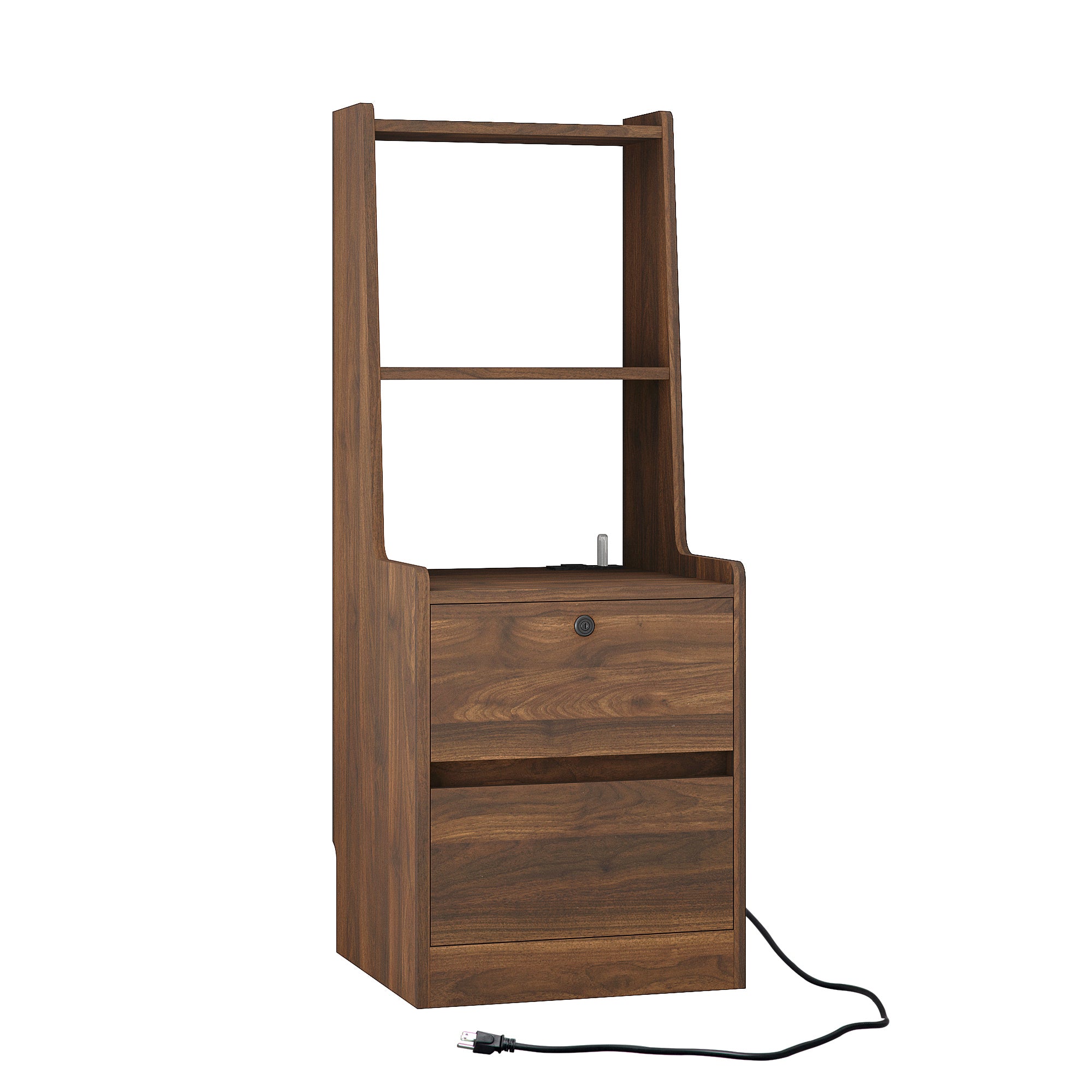 Nightstand with Charging Station, Smart Nightstand with Night Light, Modern Night Stand with Bookshelf, Bedside Tables with Storage Cabinet for Bedroom, Wood - Grand Goldman Shop