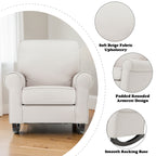 Elvin Beige Fabric Rocking Chair - Grand Goldman Shop