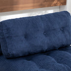 Folding Sofa Bed, Convertible Sleeper Chair with Pillow Foldable Mattress with Back Support, Portable Fold Out Chair Bed Comfy Floor Sofa Lounge for Living Room Bedroom, Dark Blue, Single - Grand Goldman Shop
