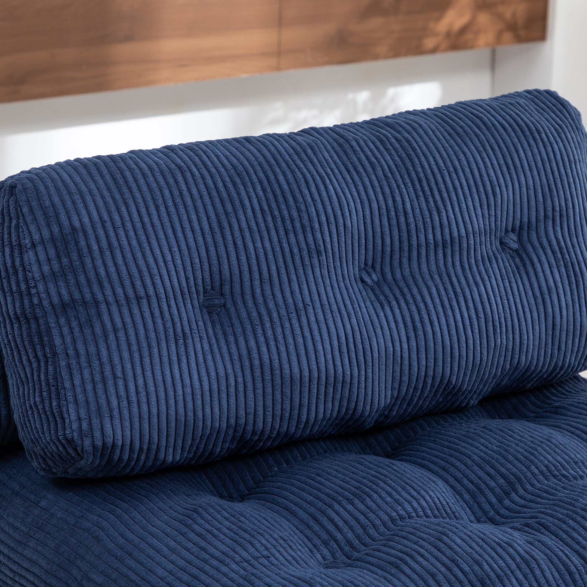 Folding Sofa Bed, Convertible Sleeper Chair with Pillow Foldable Mattress with Back Support, Portable Fold Out Chair Bed Comfy Floor Sofa Lounge for Living Room Bedroom, Dark Blue, Single - Grand Goldman Shop