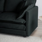 Chenille Fabric Ottomans Footrest to Combine with 2 Seater Sofa, 3 Seater Sofa and 4 Seater Sofa, Black Chenille - Grand Goldman Shop