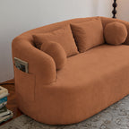 Sofa-in-a-Box, Memory Foam 2-Seater Couch, No Installation & Easy to Transport, Deep Seat Modern Sofa with chenille Fabric, Couch for Living Room, Bedroom, Apartment, Home Office,Orange - Grand Goldman Shop