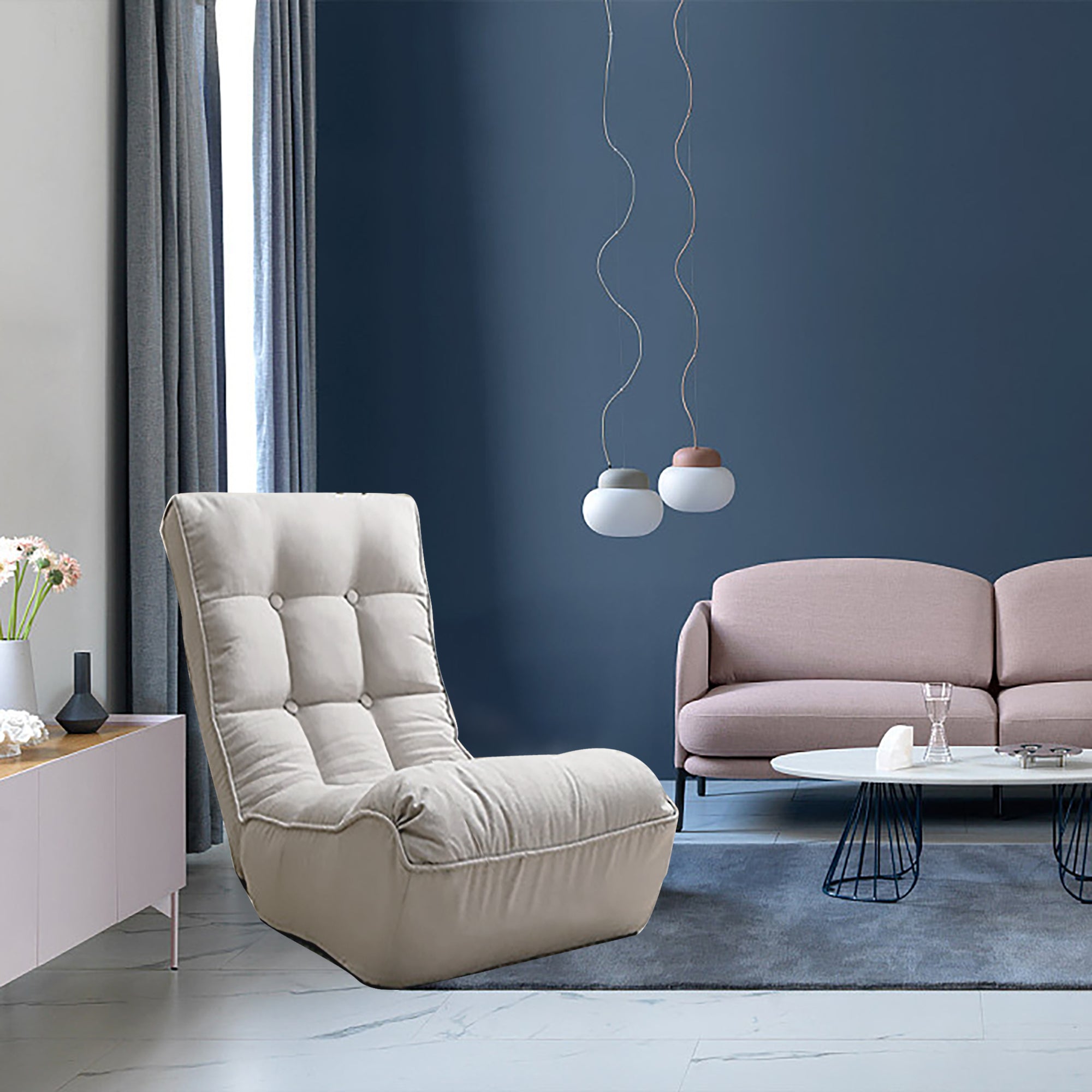 Adjustable Gray Metal Reclining Chair for Living Room and Balcony - Grand Goldman Shop