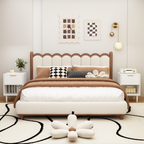 Modern White Nightstand with One Drawer and Open Shelf, Gold-Accented Handle, 22.83'' H, MDF, White - Grand Goldman Shop