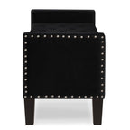 Upholstered Tufted Button Storage Bench with nails trim,Entryway Living Room Soft Padded Seat with Armrest,Bed Bench-Black - Grand Goldman Shop