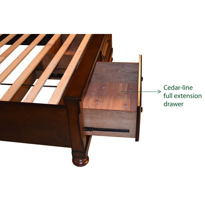 Baltimore Queen 5 Pc Storage Bedroom Set made with Wood in Dark Walnut - Grand Goldman Shop