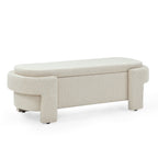 Linen Fabric Upholstered Bench with Large Storage Space for the Living Room, Entryway and Bedroom,Beige,( 51.5''x20.5''x17'' ) - Grand Goldman Shop