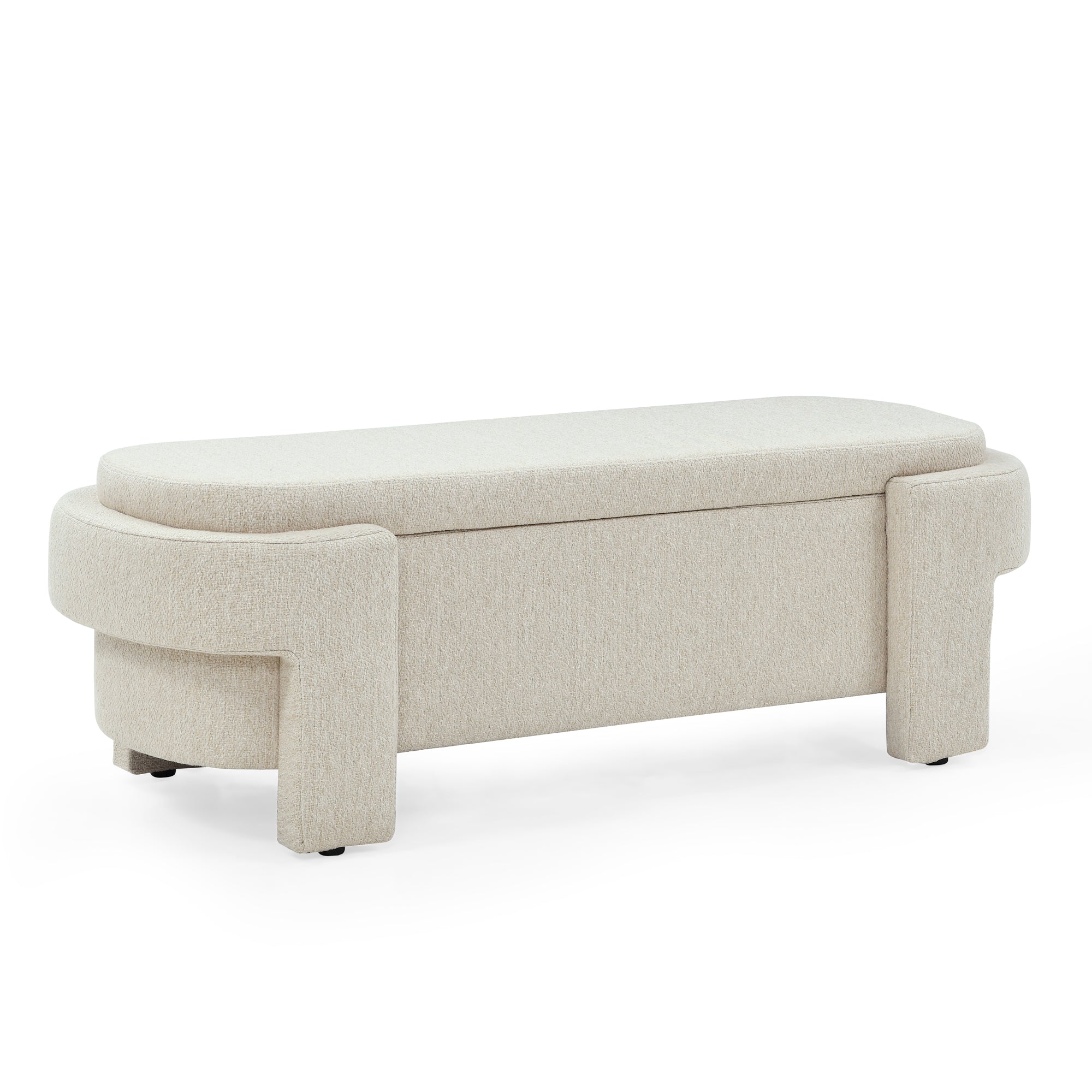 Linen Fabric Upholstered Bench with Large Storage Space for the Living Room, Entryway and Bedroom,Beige,( 51.5''x20.5''x17'' ) - Grand Goldman Shop