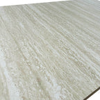 Rectangular extendable dining table, suitable for 6-10 people, with veined travertine pattern, dimensions 160-200 cm, simple and elegant. - Grand Goldman Shop