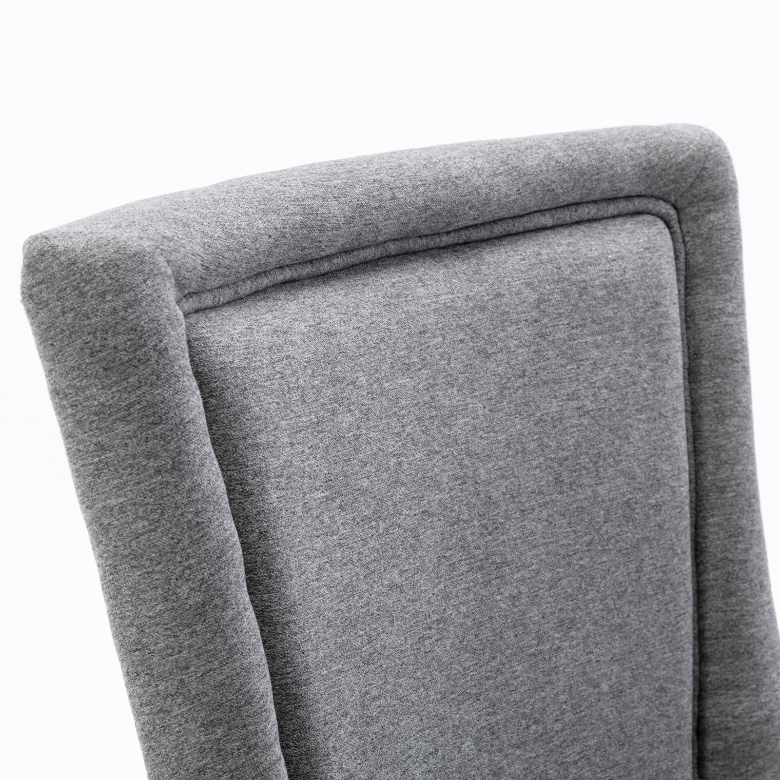 A&A Furniture Ultra Side Dining Chair with Thickened Fabric and Solid Wood Legs, Bronze Nail Head, Set of 2, Gray - Grand Goldman Shop