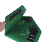 INO Design 48' Folding Poker Tabletop for 8-Player Texas Holdem Octagon Casino Game Portable Layout Mat Green - Grand Goldman