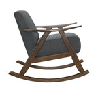 Modern Home Furniture 1pc Rocking Chair Dark Gray Fabric Upholstered Dark Walnut Finish Wood Cushion Seat and Back - Grand Goldman Shop