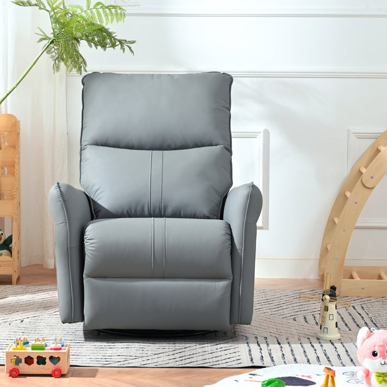 Power Swivel Rocker Recliner Chair for Adults, 270° Swivel Rocking Recliner Chair,Electric Small Recliners for Small Spaces, Single Sofa Recliner for Living Room, Bedroom,RV (Blue-gray+270° Swivel) - Grand Goldman Shop