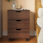 3-Drawer Vertical Filing Cabinet Rolling Wood Mobile File Cabinets Under Desk for Home Office with Casters (Non-Assembled) | 