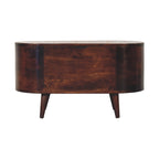 Solid Wood Light Rounded Lid-up Blanket Box, Walnut, Dark Brown - Grand Goldman Shop