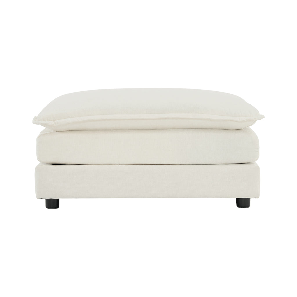 Chenille Fabric Ottomans Footrest to Combine with 2 Seater Sofa, 3 Seater Sofa and 4 Seater Sofa, White Chenille - Grand Goldman Shop