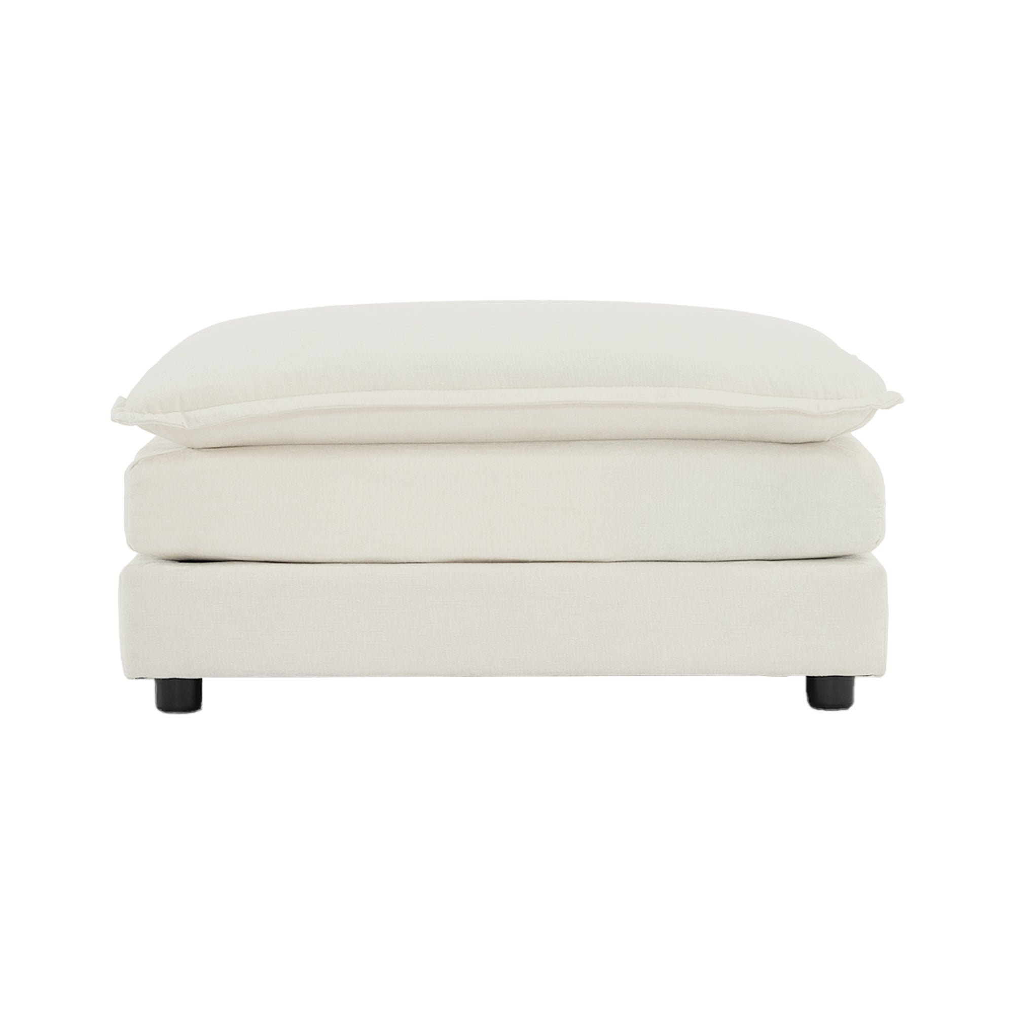 Chenille Fabric Ottomans Footrest to Combine with 2 Seater Sofa, 3 Seater Sofa and 4 Seater Sofa, White Chenille - Grand Goldman Shop