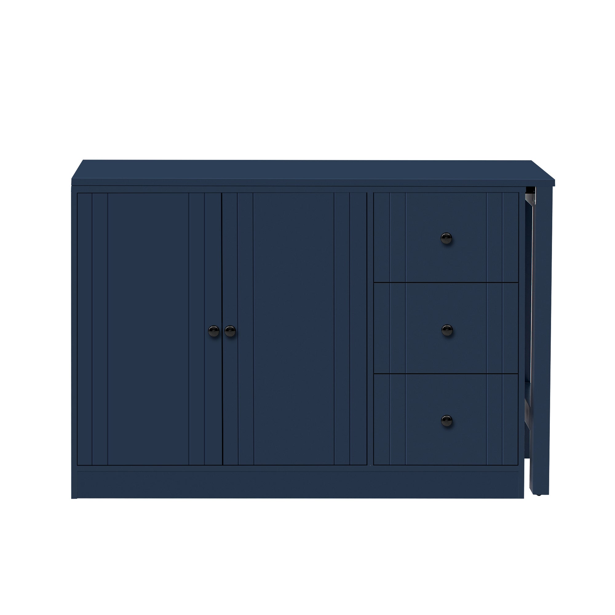 U_STYLE 89.7''Wooden Sideboard with Extendable Table,Multifunctional Storage Cabinet with 2 Doors and 3 Drawers,for Living Room,Study,Foyer and Kitchen - Grand Goldman Shop