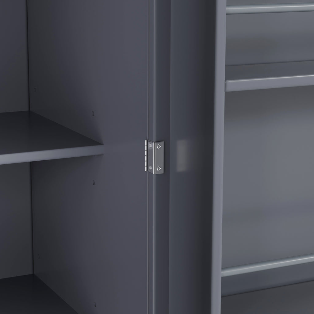 [Assembly Video Provided]TOPMAX 77inch Farmhouse Kitchen Pantry, Freestanding Tall Cupboard Storage Cabinet with 3 Adjustable Shelves, 8 Door Shelves, 3 Drawers for Kitchen, Dining Room, Gray - Grand Goldman Shop