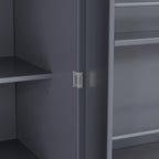 [Assembly Video Provided]TOPMAX 77inch Farmhouse Kitchen Pantry, Freestanding Tall Cupboard Storage Cabinet with 3 Adjustable Shelves, 8 Door Shelves, 3 Drawers for Kitchen, Dining Room, Gray - Grand Goldman Shop