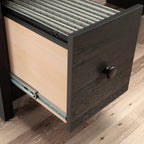 Traditional L-Shaped Desk with File Drawer, Black finish | Premium Home Decor - Grand Goldman