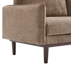 Modern Style Loveseat Sofa 75.75' with Spacious Seating, Brown Chenille Upholstery, Rubber Wood Legs, 2-Seater Couch - Grand Goldman Shop